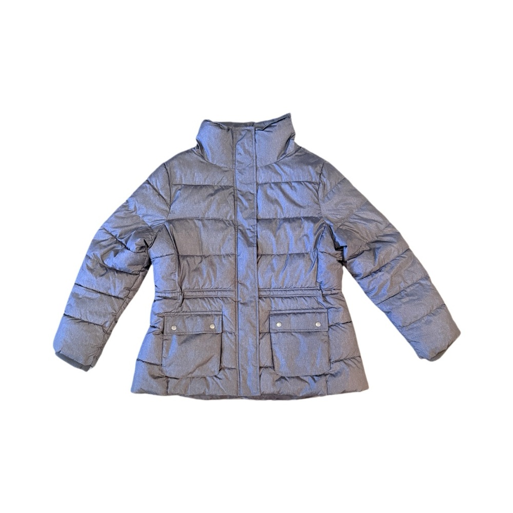 GAP women’s Metallic Gray Puffer Jacket